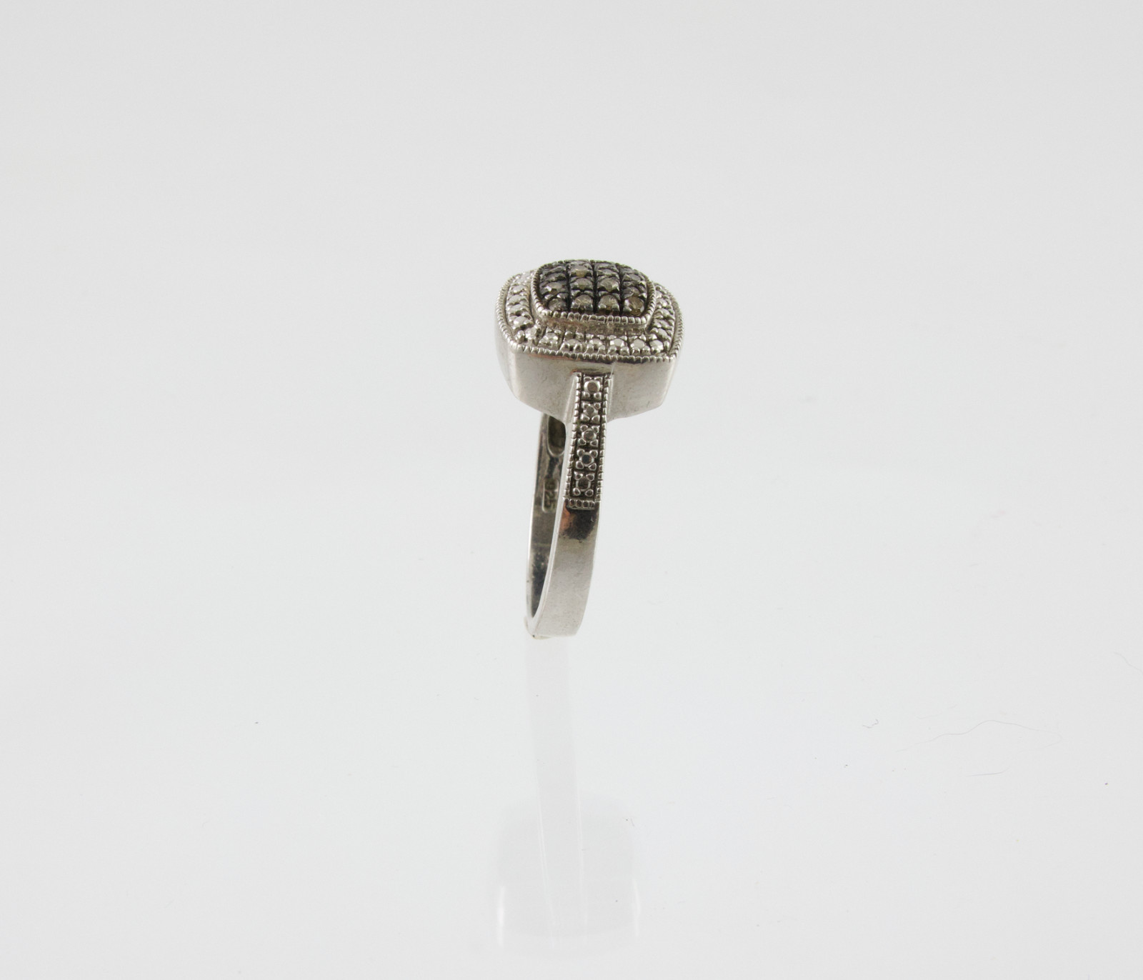 FAS Marcasite & Cubic Zirconia .925 Sterling Ring Size 10