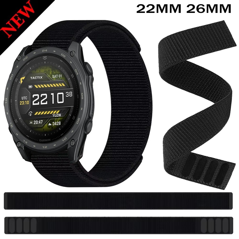 QuickFit Nylon Loop Strap For Garmin Fenix 7X 6 Pro 5 3 Tactix 7 22mm 26mm UK