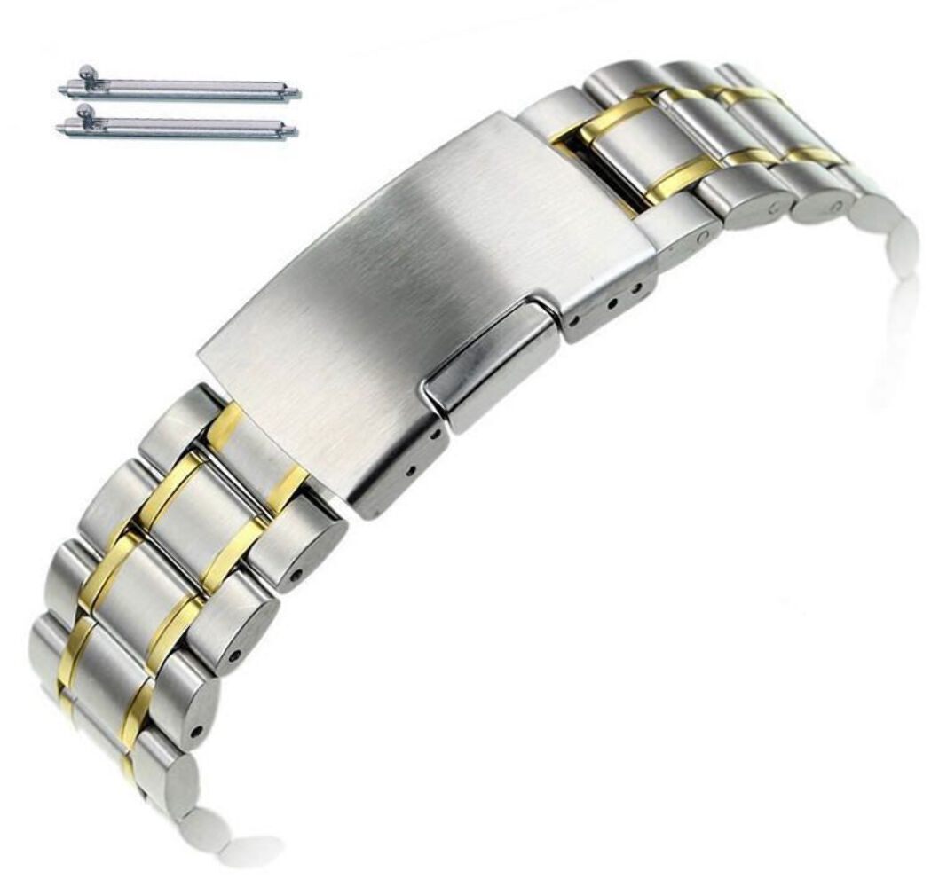 Stainless Steel Metal Bracelet 19mm 21mm 23mm 26mm Two Tone Watch Band #5019