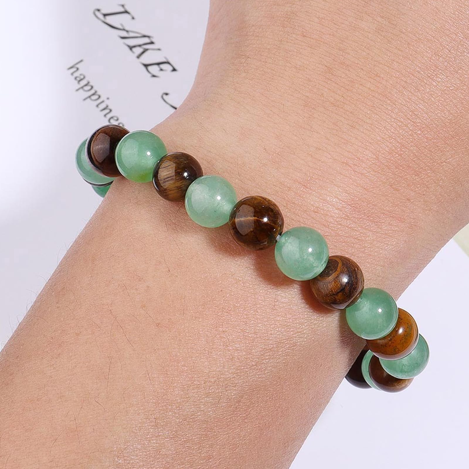 Money Necklace Bracelet Jewelry Set for Men Money Attraction Green Beaded Tig…