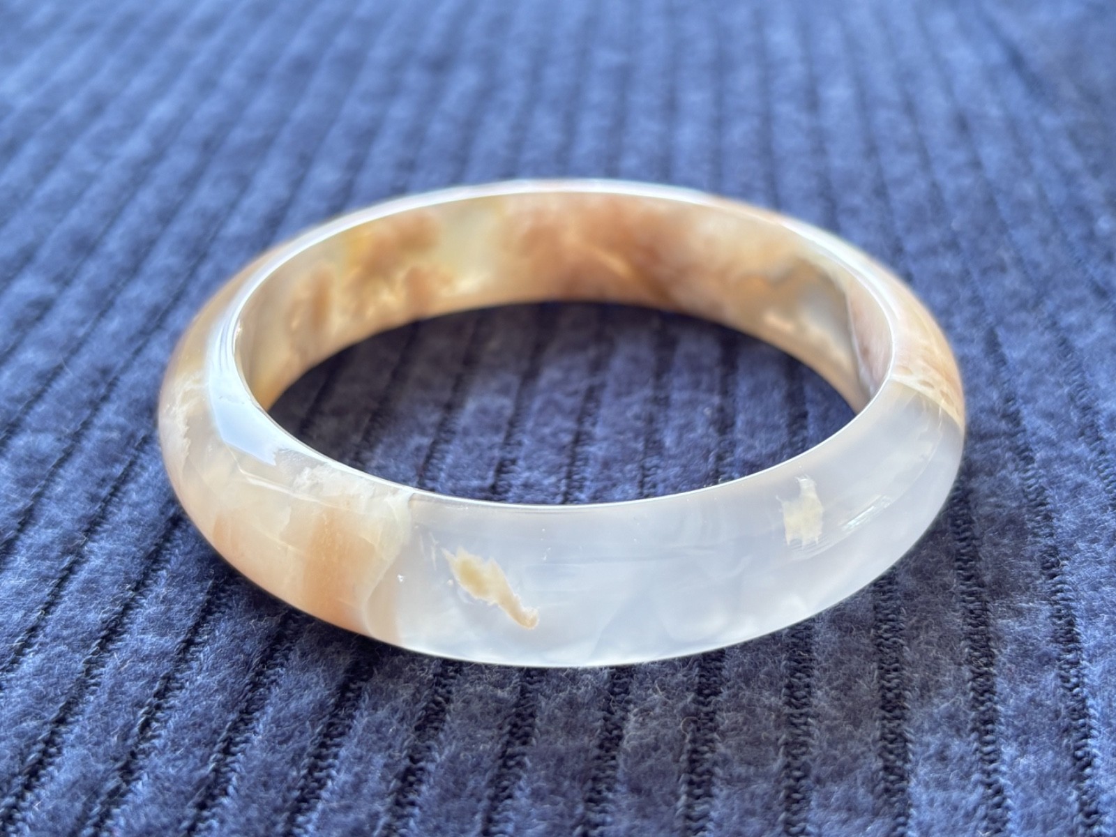 59mm Natural Cherry Blossom Agate Bangle Sakura Flower Quartz