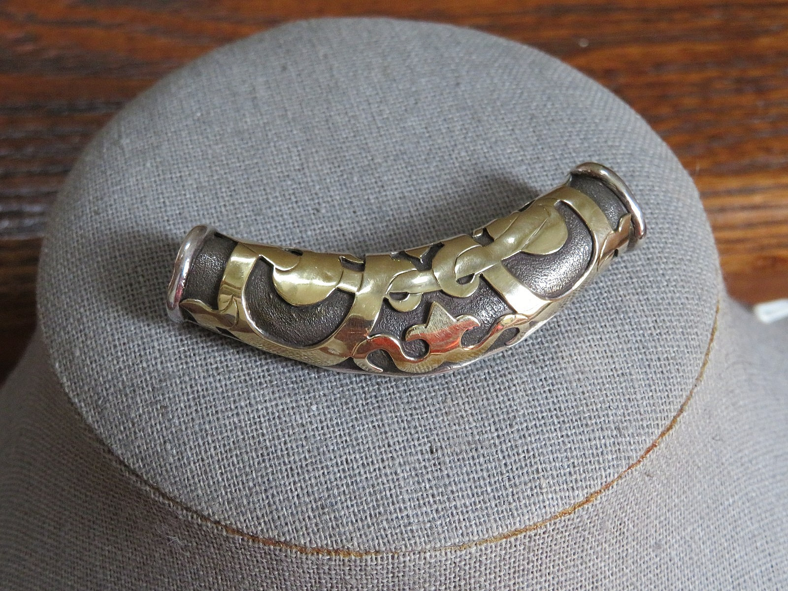 “John Hardy” Sterling Silver & 18k Yellow Gold Dayak Slide/ Enhancer Pendant