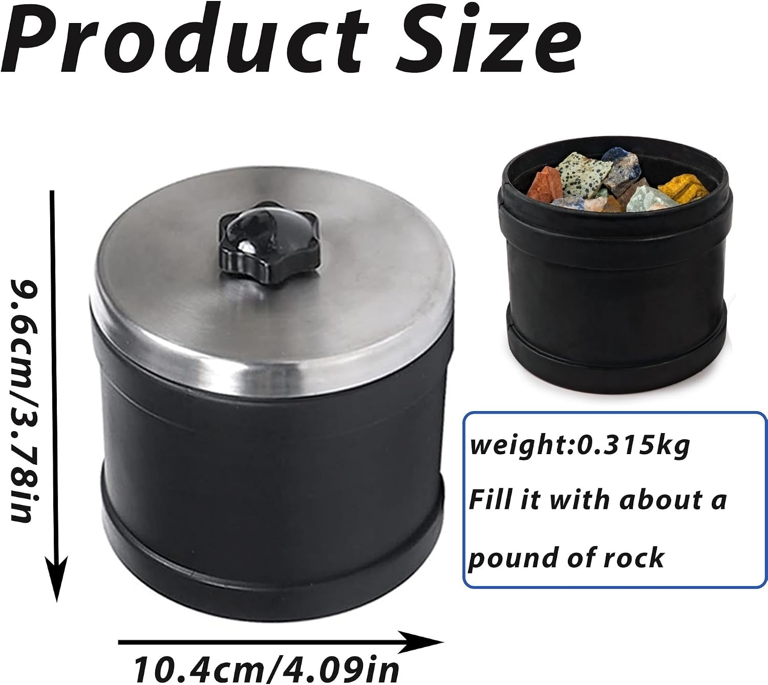 Rock Tumbler Barrel Capacity 1 Lb, Replacement Rock Tumbler Parts with Leak-P…