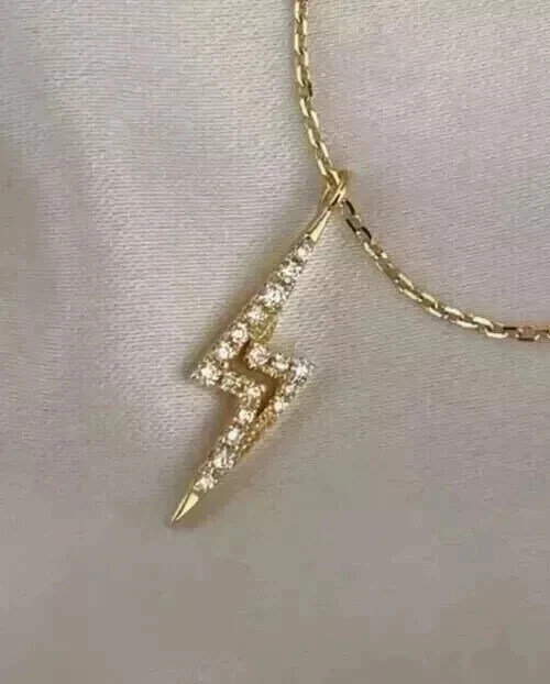 1.50Ct Round Cut Real Moissanite Daily Wear Fancy Pendant 14k Yellow Gold Plated