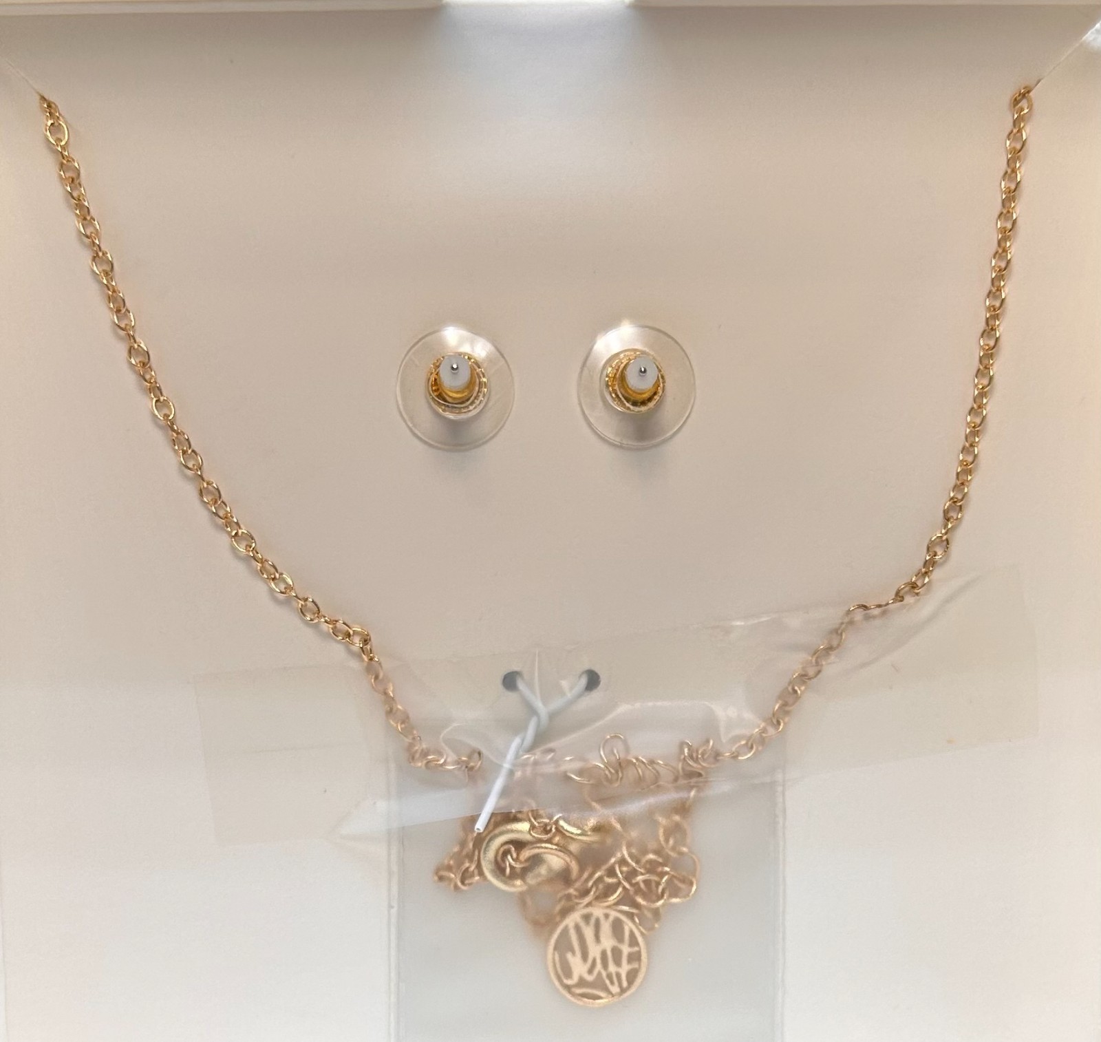 Lilly Pulitzer Gold Tone Rhinestone Sparkling Palm Tree Necklace Earring Set NWT