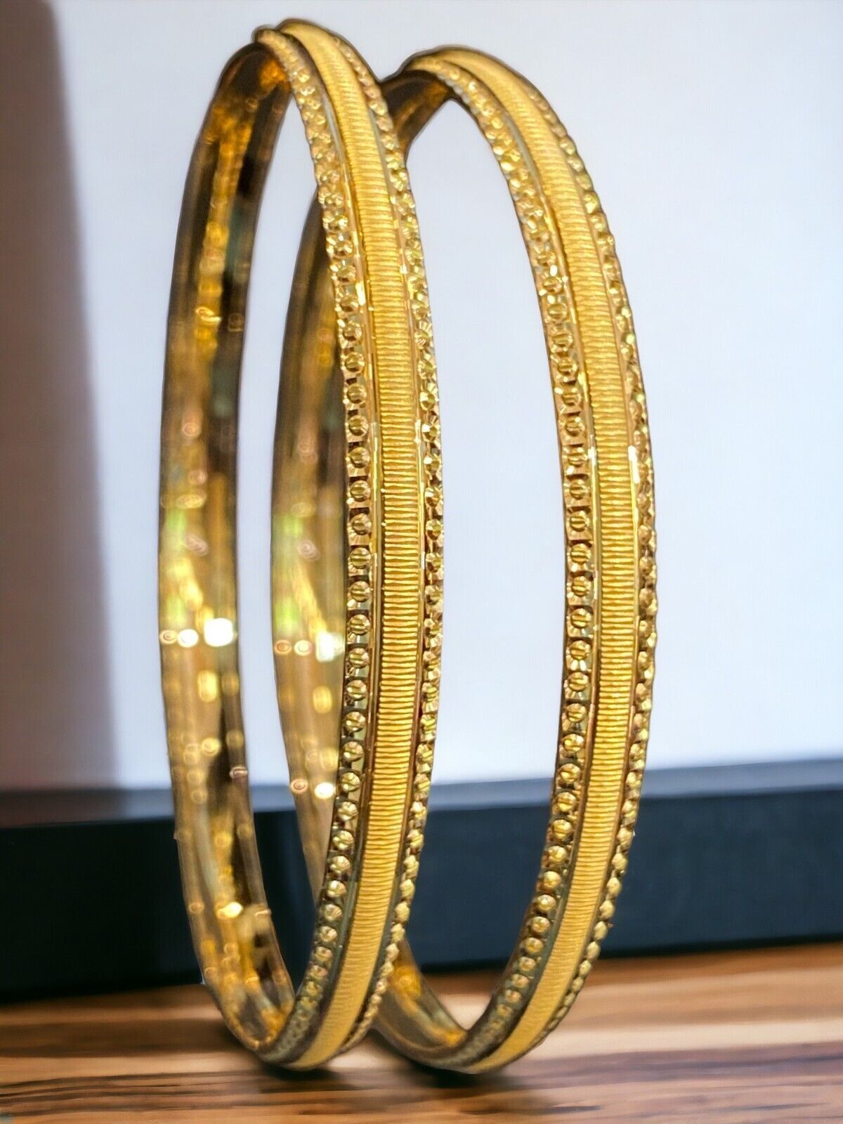 Classy Dubai Handmade 5.07 MM Bangles Bracelets 916 Hallmark 22ct Yellow Gold