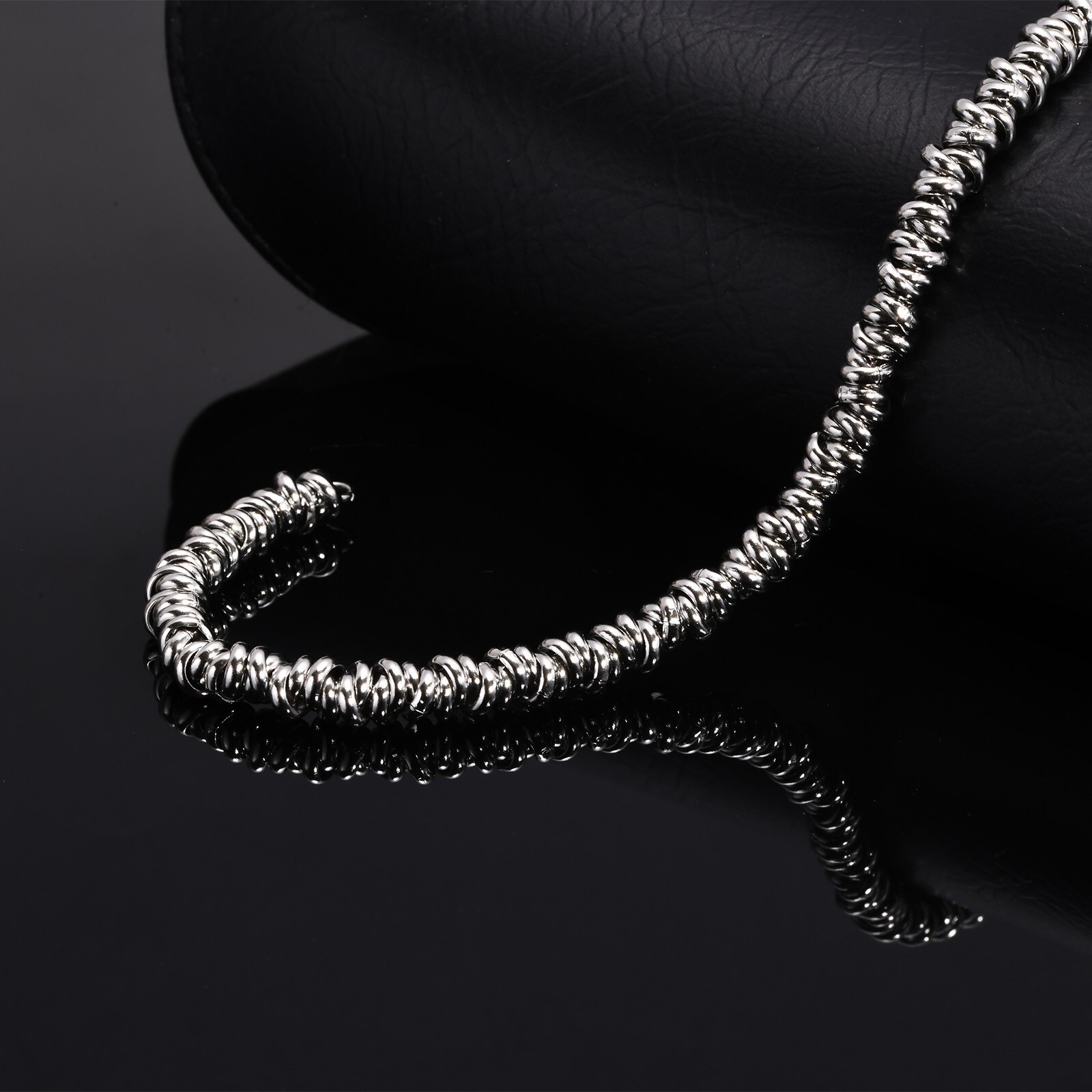 6mm 8.66inch Silver Women Mens Bracelet Stainless Steel Link Chian Fashion Gift