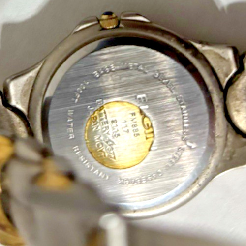 Elgin FM885 Quartz Japan Movement Gold Tone Wristwatch with Date – Working