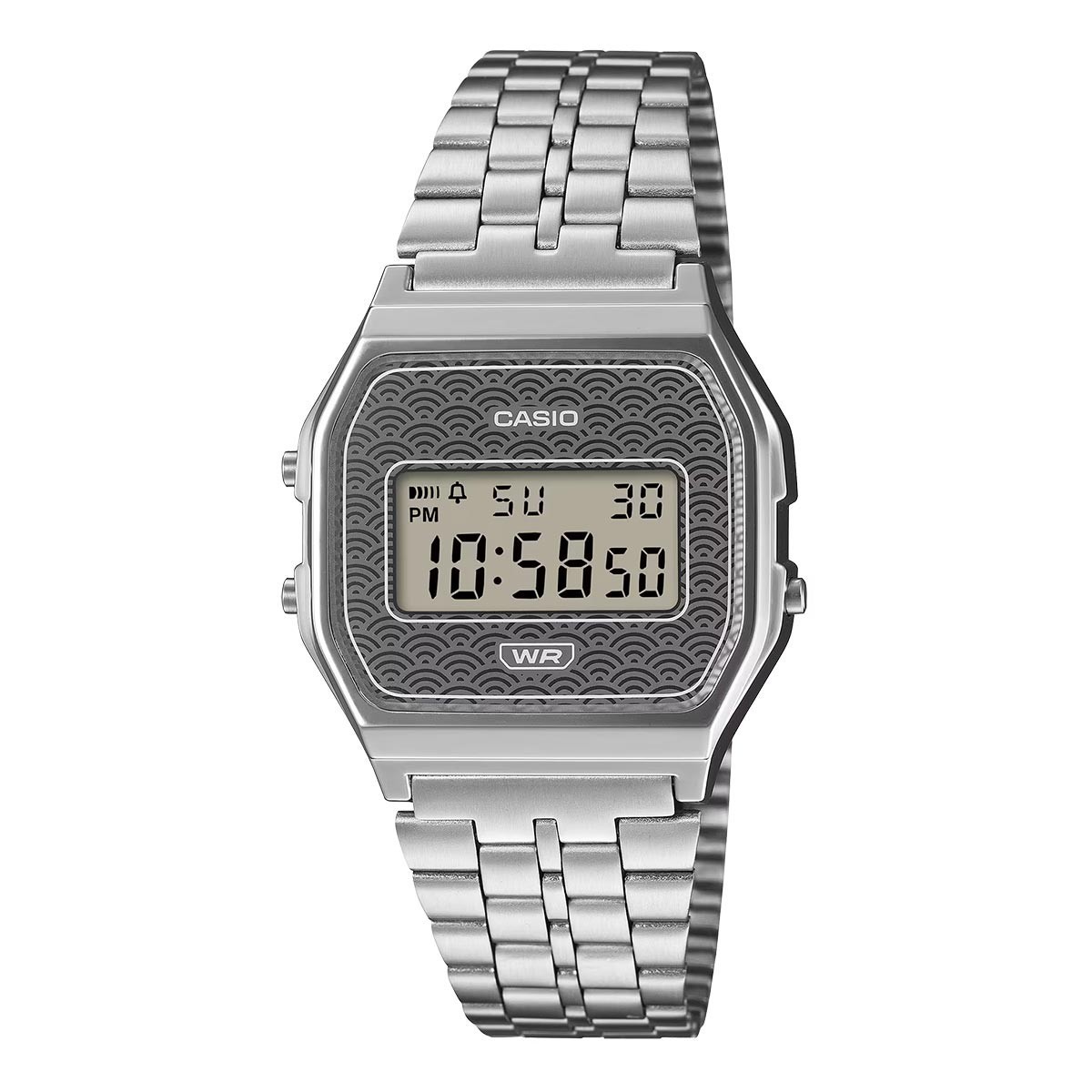 Casio Vintage Seigaiha Pattern Japan Made Grey Limited Edition Watch A159WEVJ-7