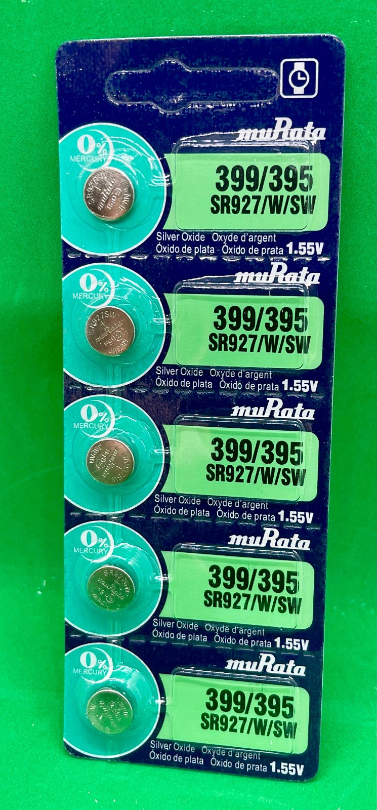 Genuine Murata SR927/W/SW 399/395 AG7 1.55V Silver Oxide Battery x5 UK SAME DAY