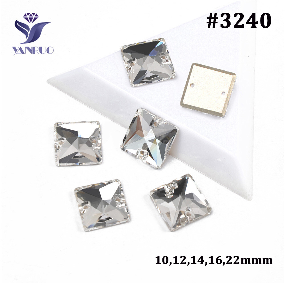 All Shapes Clear YANRUO Flatback Strass Sew on Crystal Rhinestones for Garment