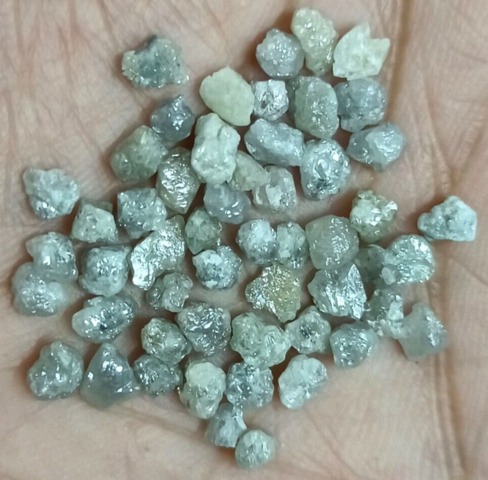 5.00 Ct Natural Silver Grey Rough Diamond Lot Raw Loose African Genuine Diamonds