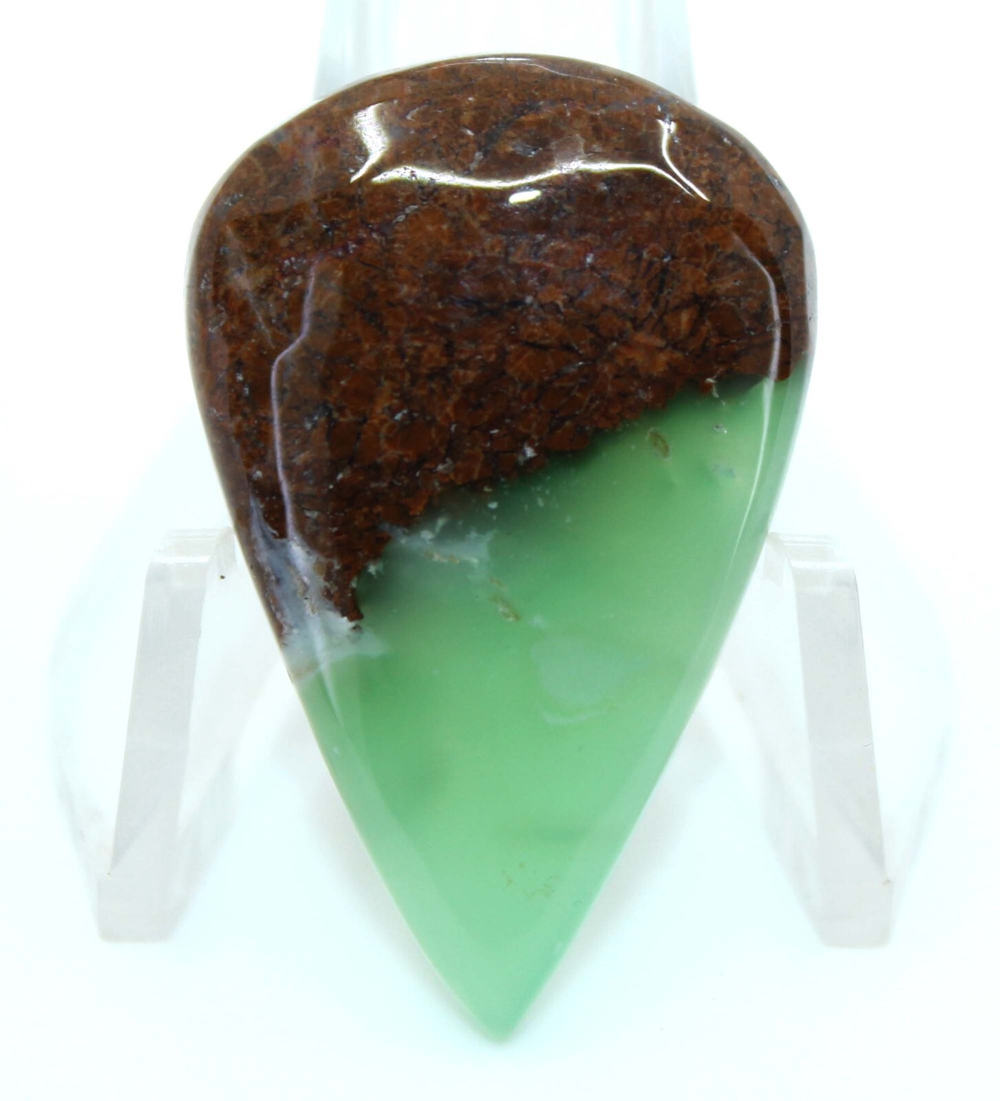 28.90 Cts Handmade Bio Chrysoprase Gemstone Pear Cabochon Loose Gemstone 33x21x6