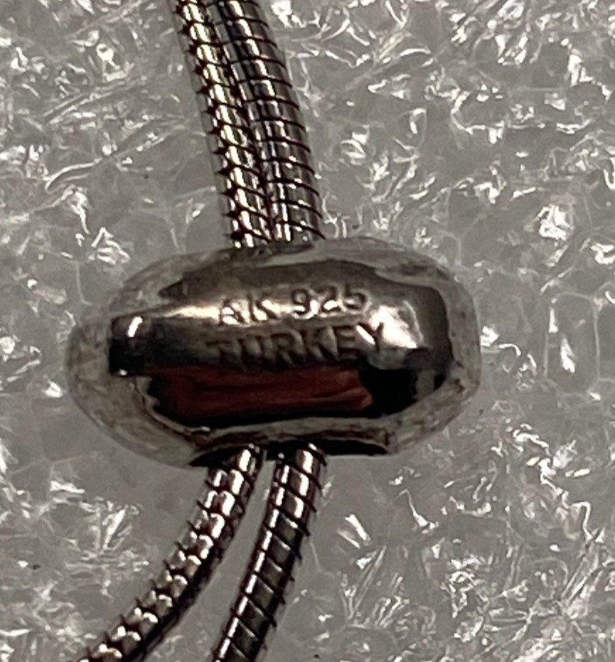Vintage Sterling Silver Adjustable Slider Bracelet Turkish 925 7g