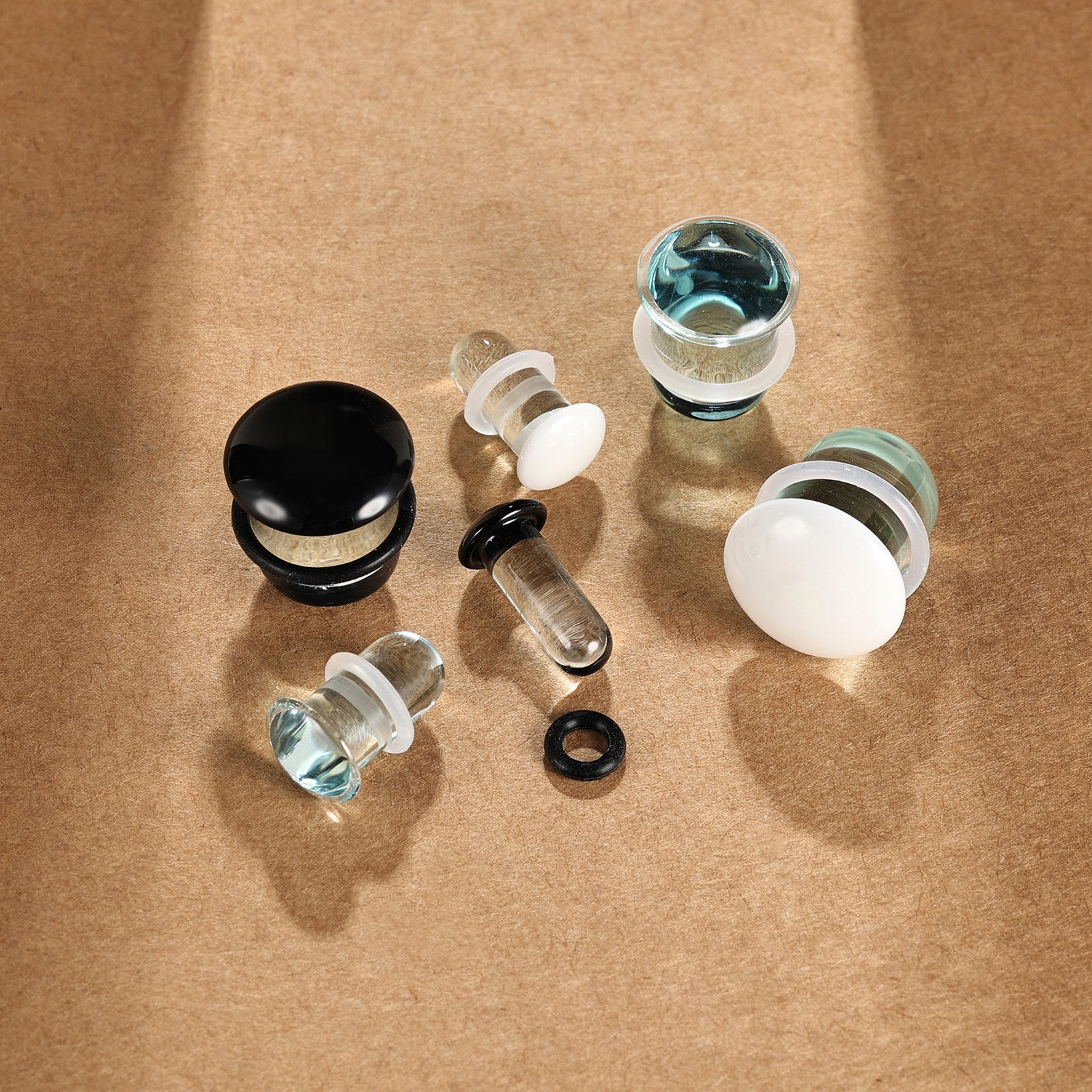 1 Pair 3-25MM Ear Plug Tunnels Glass Ear Gauges Lobe Stretching Piercing Jewelry