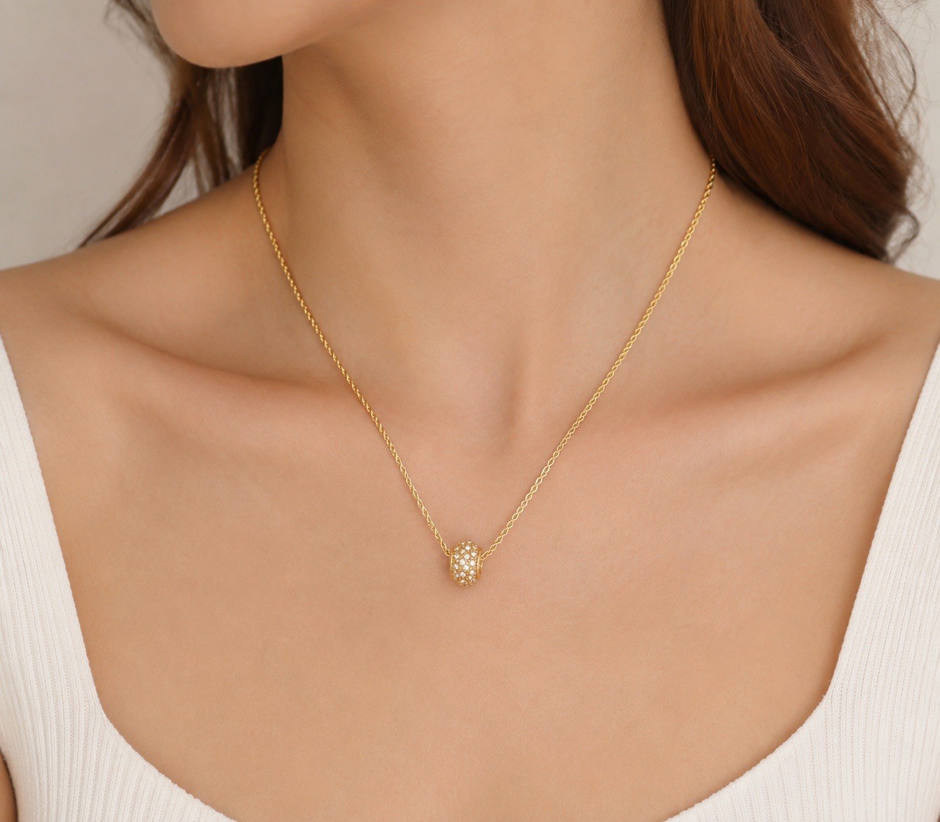 Charter Club Gold Tone Crystal Pendant/OS