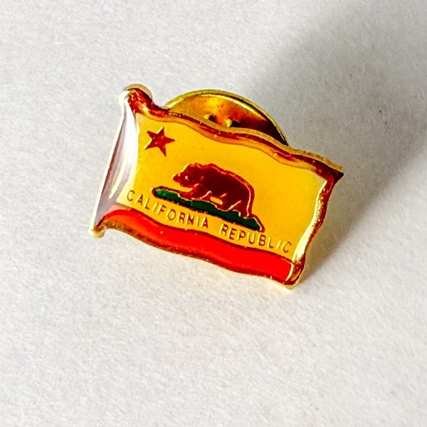 California Republic Flag Lapel Pin~Clutch Back Clasp~Tie Tack~Hat~Scarf~Vest