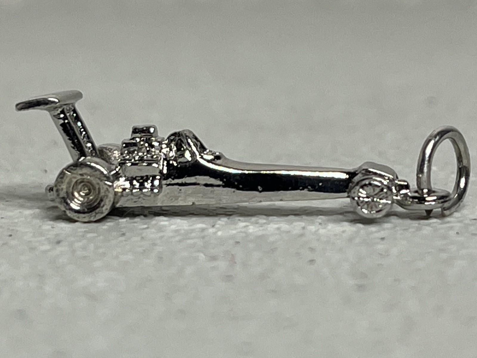 Vintage KINNEY Top Fuel Dragster Detailed 3D Charm/Pendant Sterling Silver 4.5g
