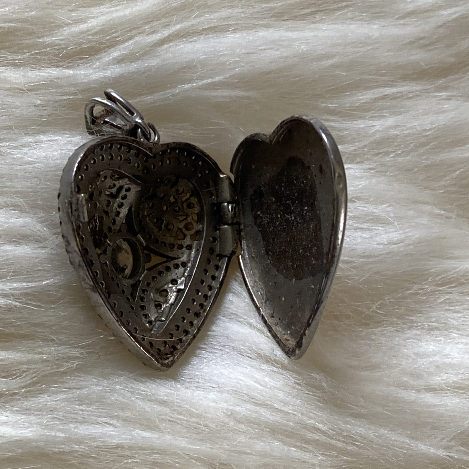 Fuzion Creations International .925 Sterling Silver Round CZ Heart LocketPendant