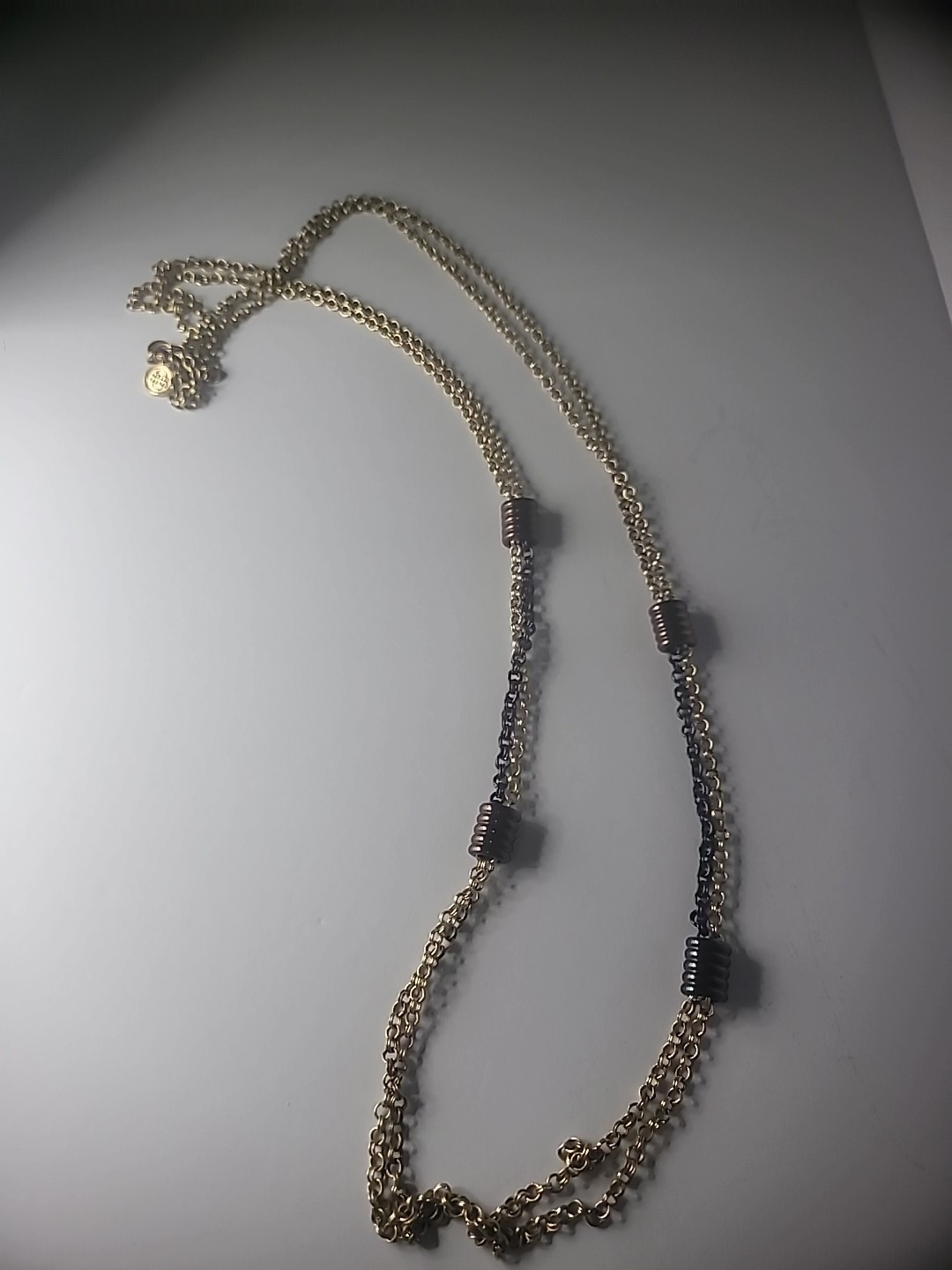 Vintage Baskin Brothers Gold Tone Chain Double Strand Neacklace Jewelry Costume