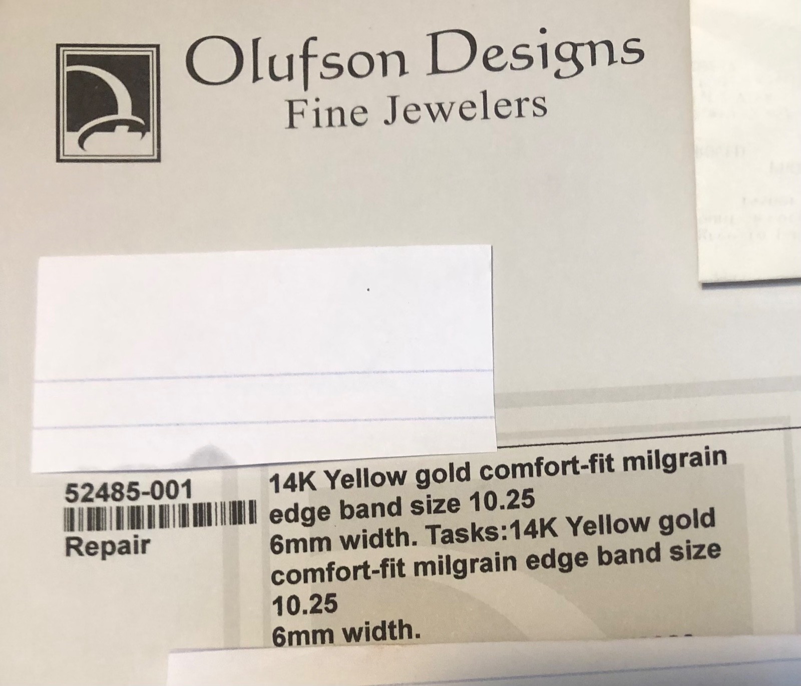 Man’s 6mm 14 K yellow gold comfort fit milgrain edge size 10.25