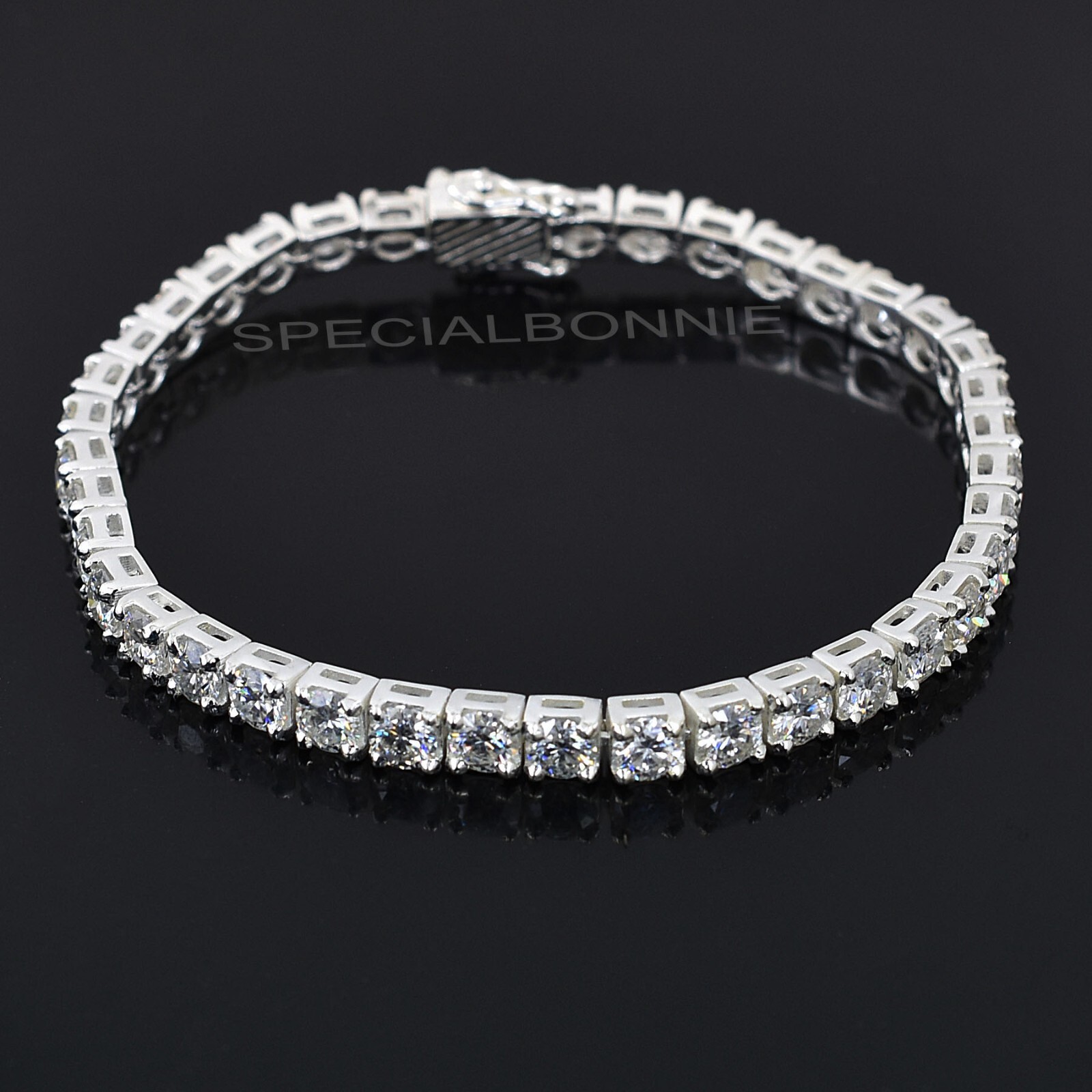 15.50Ct, 4.5mm Diamonds Tennis Bracelet-Great Shine & Luster! FREE Diamond studs