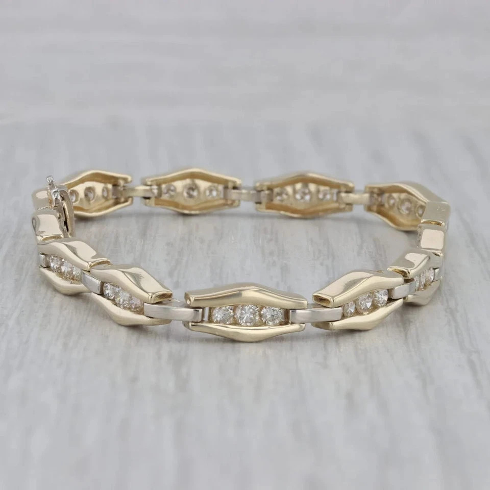 5 Ct Round Cut White Moissanited Women’s Tennis Bracelet 14k Yellow Gold Plated
