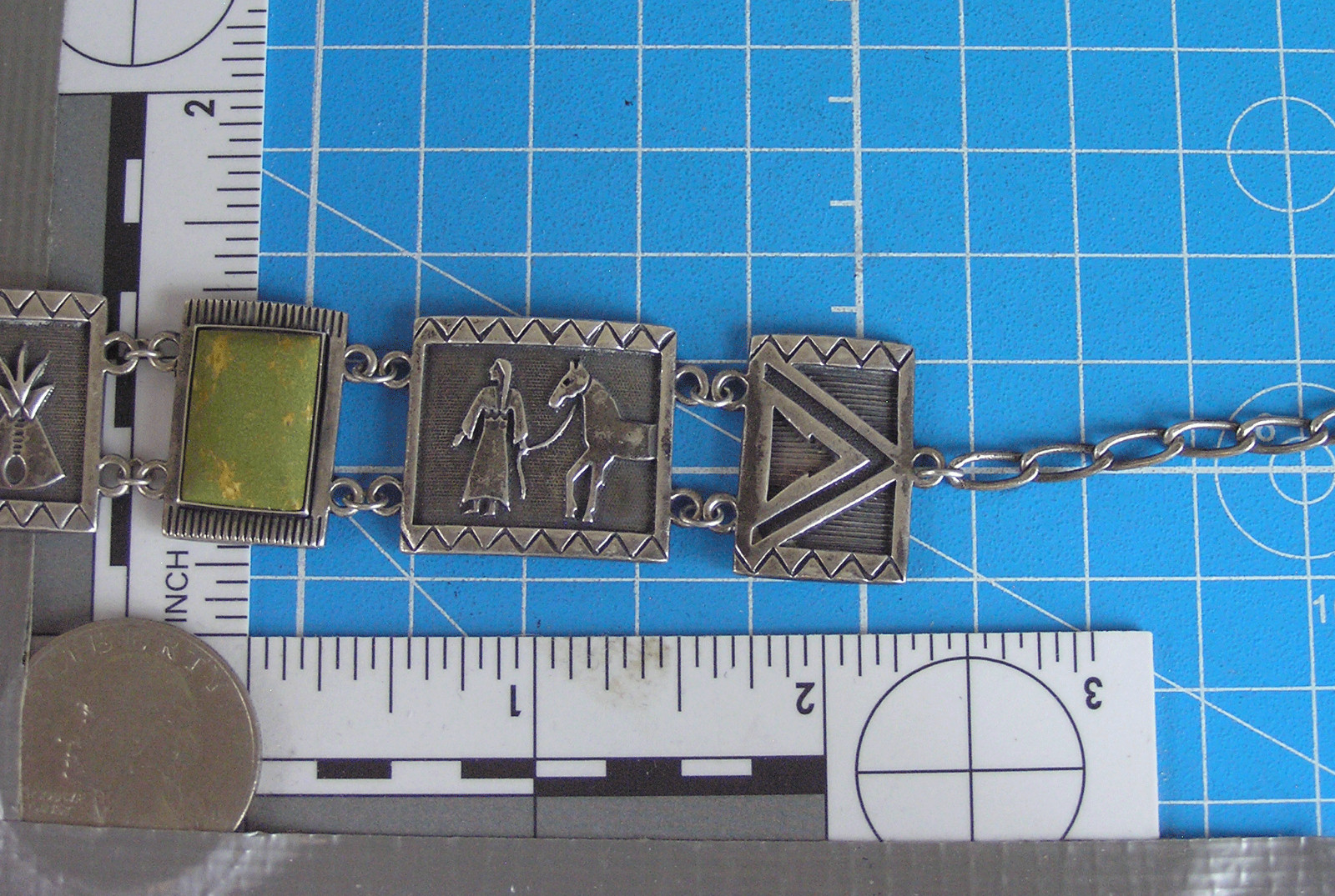 RARE Carolyn Pollack Victoria Adams Sterling Silver Storyteller Panel Bracelet