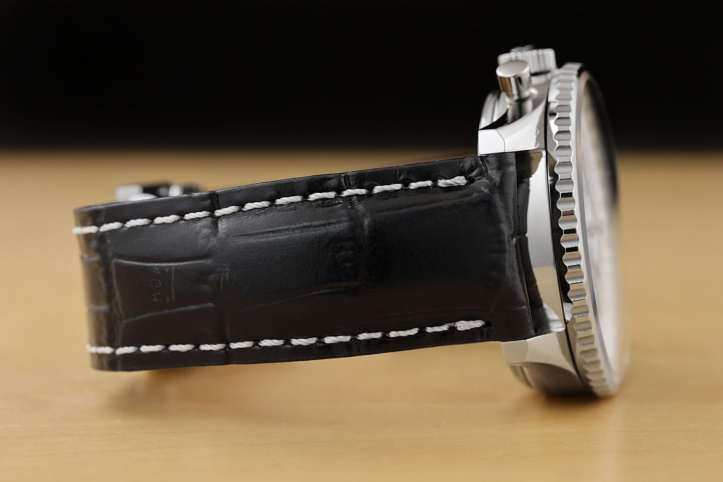 BREITLING NAVITIMER 01 BLACK DIAL AB0120 43MM STAINLESS STEEL LEATHER WATCH