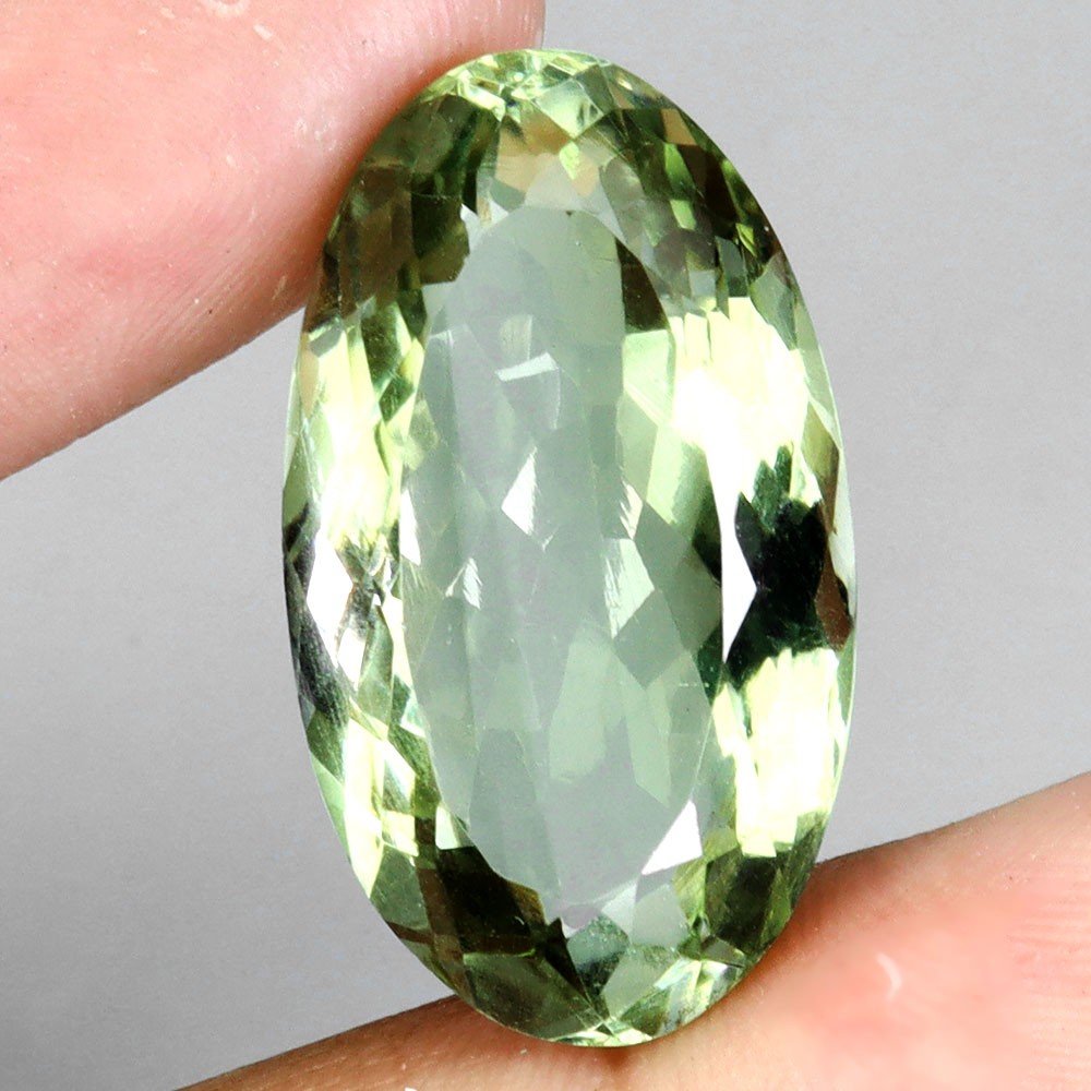 Oval Cut Natural Top Rich Green Amethyst Brazil 16.88ct 23x13mm Gemstone Sparkle