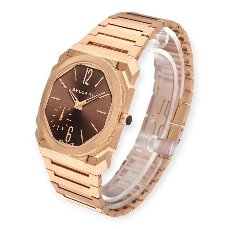 Bvlgari Octo Rose Gold 40mm Brown Dial Manual Wind Swiss Made Box/Booklet