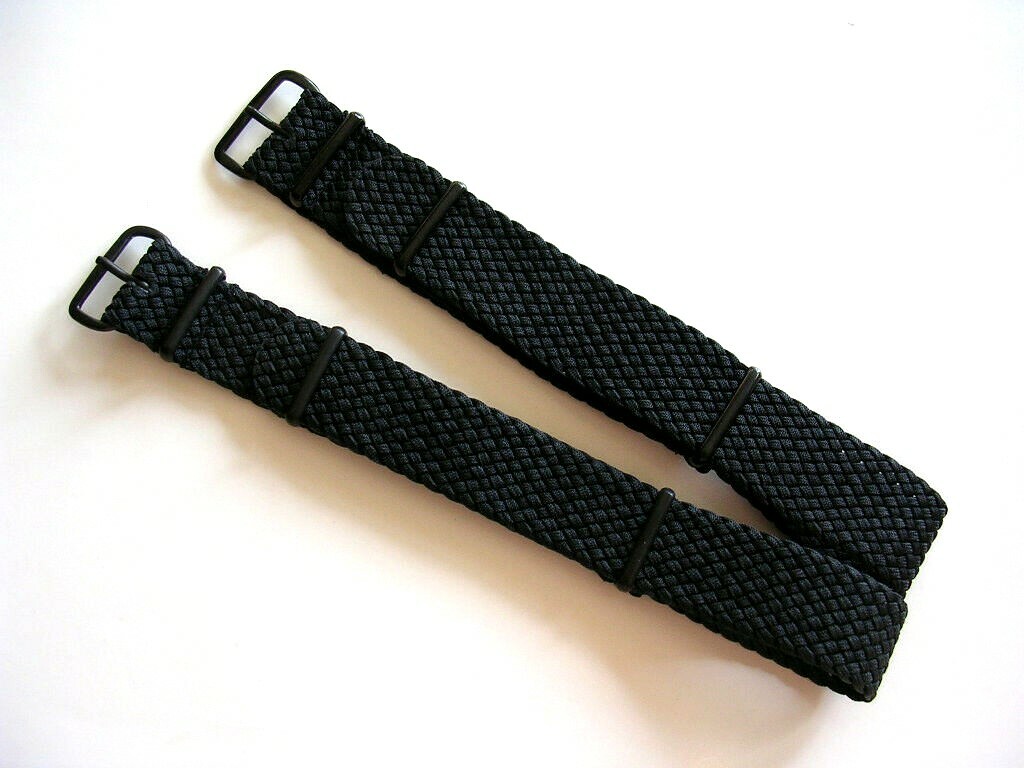 20mm Black PVD Braided NATO G10 ® Woven HD Nylon watch band RAF strap IW SUISSE