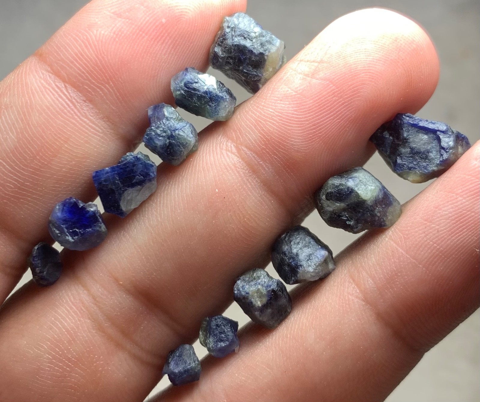 39 Carat Afghanistan Natural Royal Blue Sapphire Rough Lot | 12 Pieces Raw Uncut