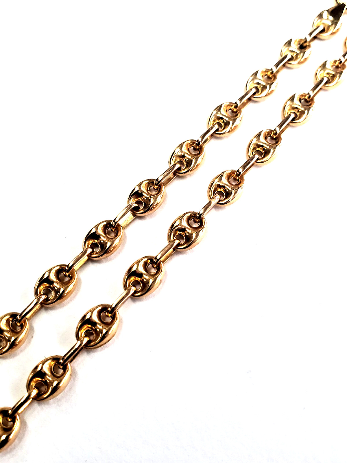 14K Yellow Gold 16-1/4″ Puffed Anchor/Mariner Chain -14.1 grams