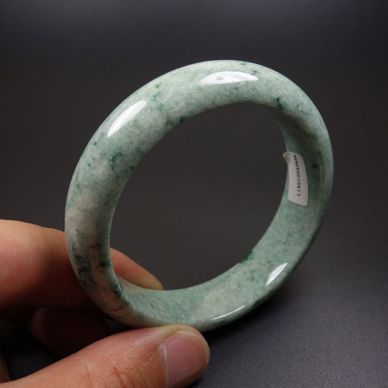 61mm Certified Grade A 100% Natural Green Jadeite Jade Bracelet Bangle Z06921