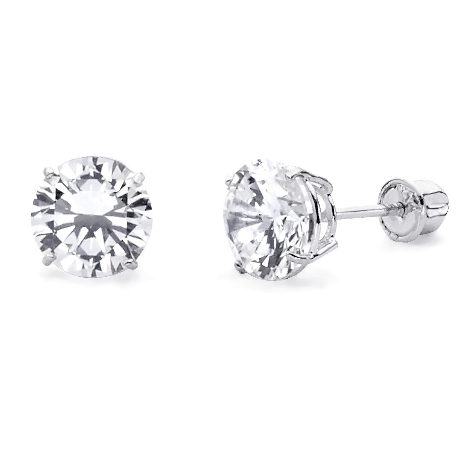 14k REAL Yellow/White Gold 2mm, 3mm, 4mm, 5mm, 6mm, 7mm, 8mm Round Solitaire …