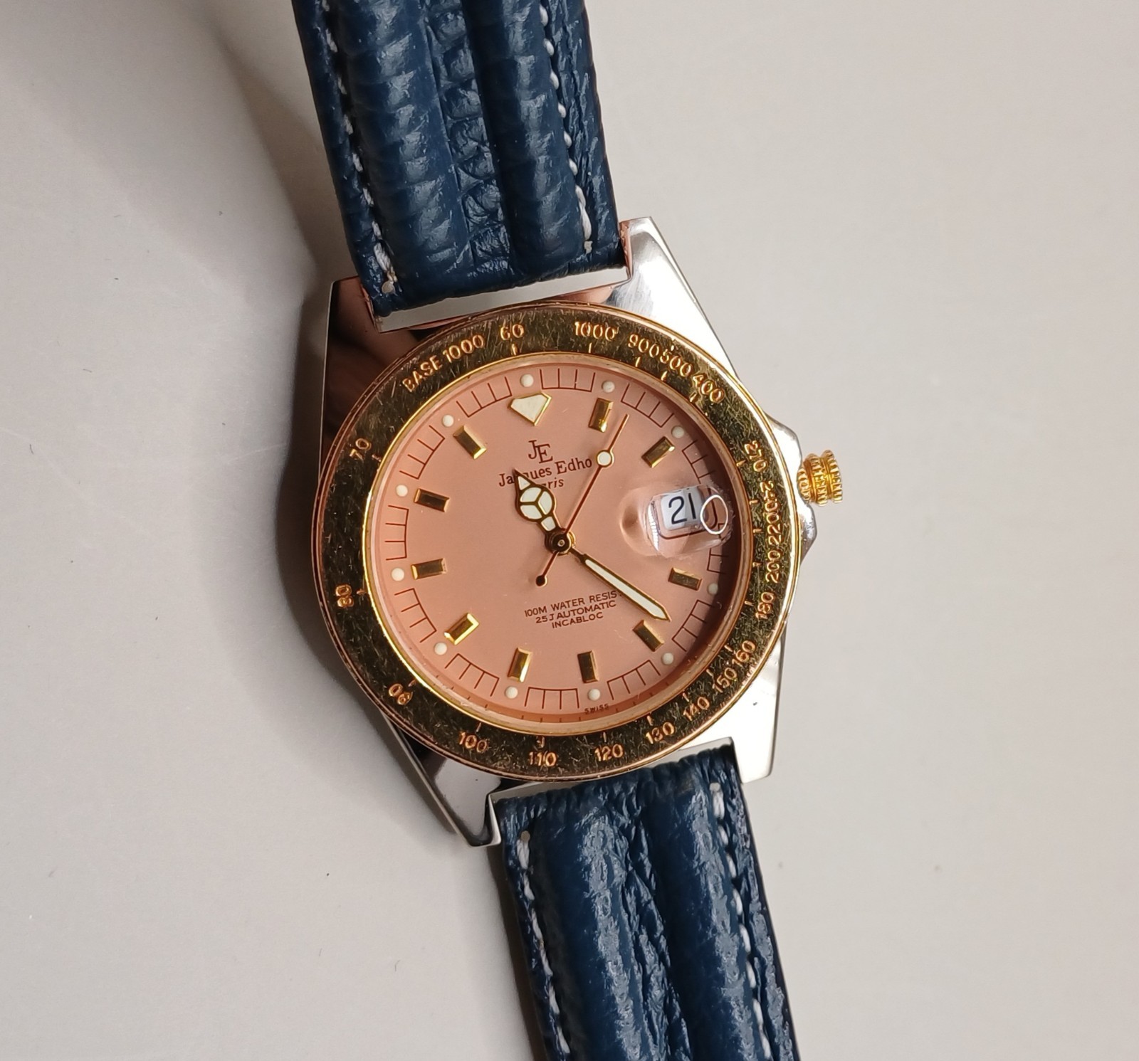 Rare Vintage JACQUES EDHO Swiss Mechanical Automatic Watch 25 jewels, 38 mm