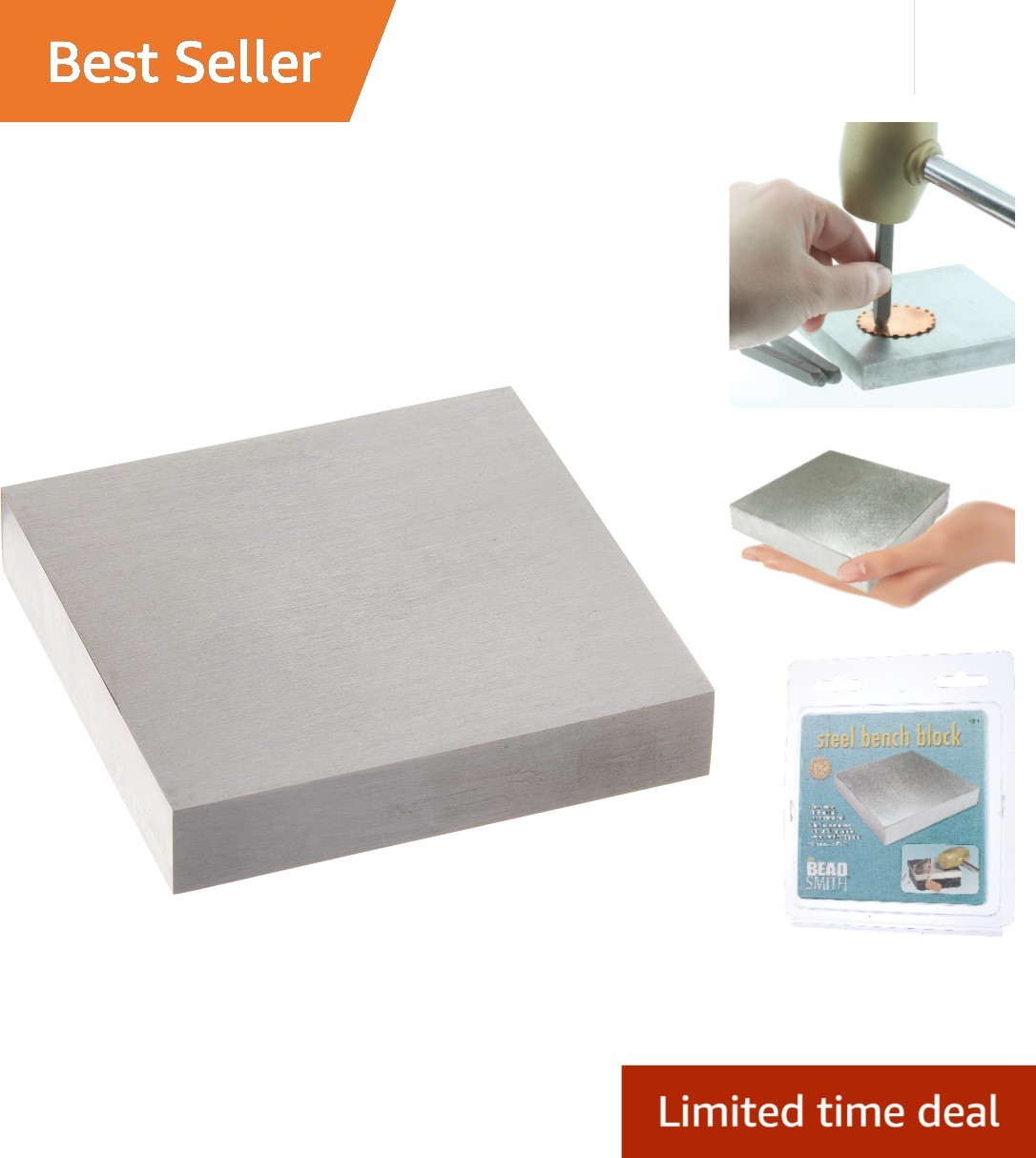 Steel Bench Block 4×4 for Jewelry Making – Scratch Resistant Anvil Tool