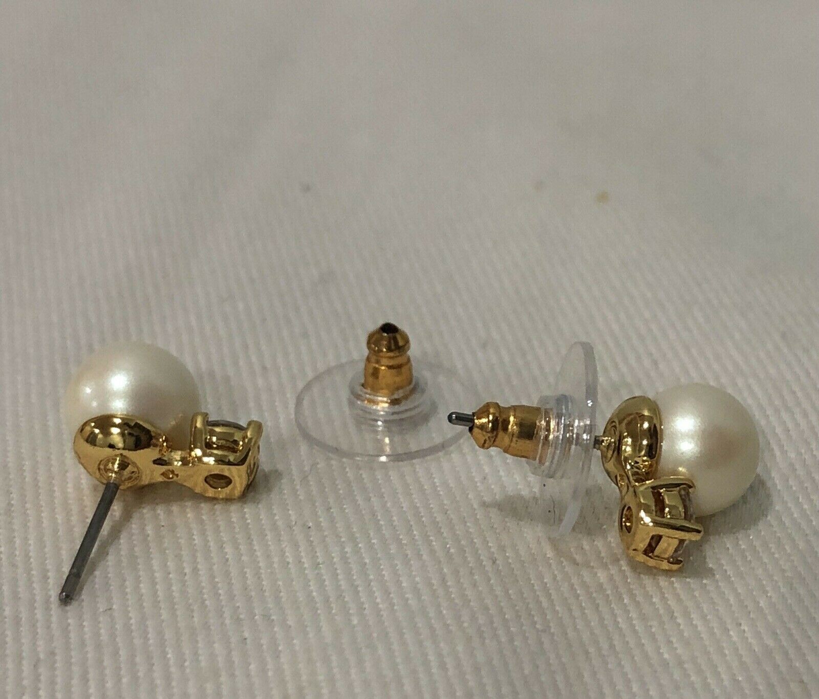 New KATE SPADE Pearls of Wisdom Studs Pearl and Chrystal Gold Plated w/ Dust Bag