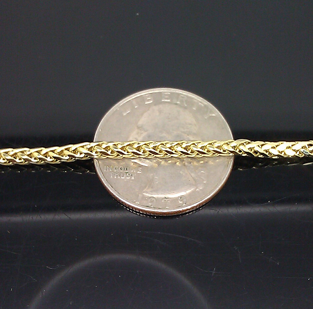 Real 10k Yellow Gold 24 Inch Palm Chain Necklace 3mm Men/ women On Sale
