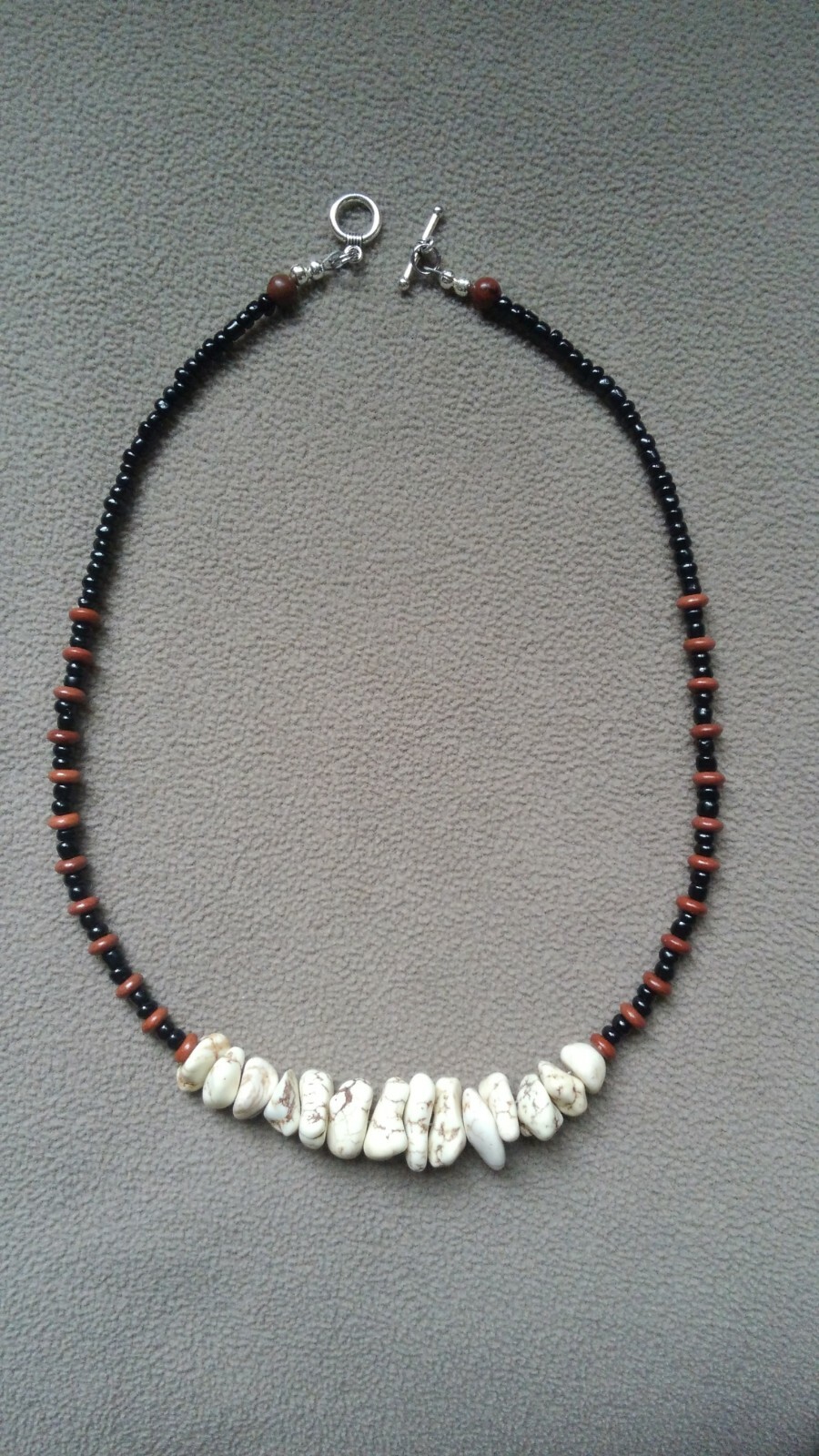 Buffalo Turquoise Necklace / 19 1/2 Inch Handmade Nugget Necklace