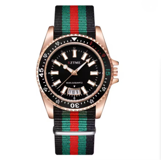 Men’s Nylon Strap Quartz Watch Luxury Casual Military Sport Wristwatch Fashion
