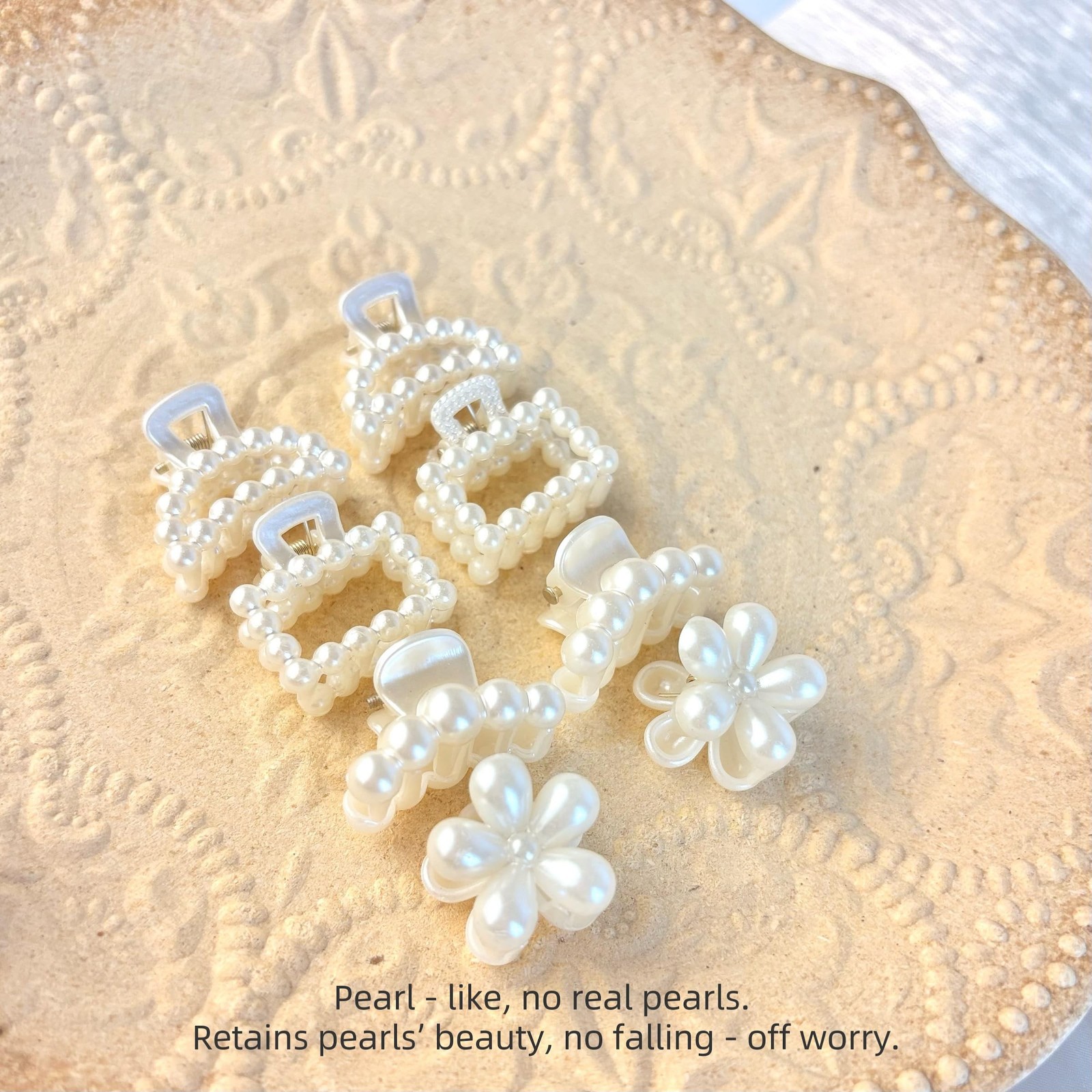 8 Pcs French Mini Pearl Hair Clips for Women Girls Resin Cute Claw Clips Non …
