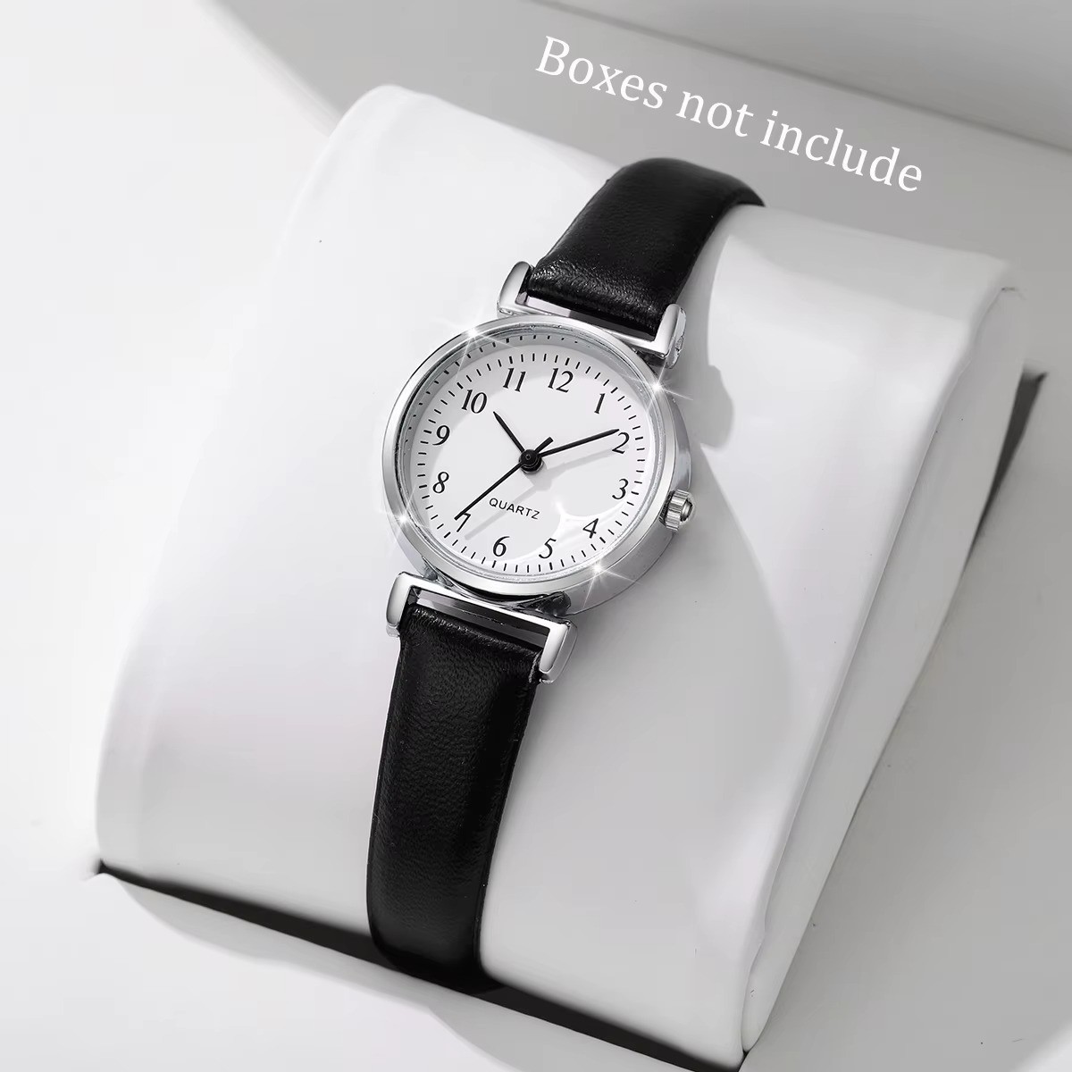 1Pc Women Minimalist Analog Wristwatch Small Face Leather Strap Get 1 Free