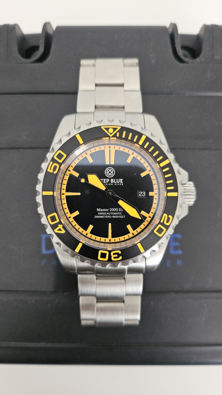 Deep Blue Master 2000 III Orange Lume Swiss Automatic Professional Divers Watch