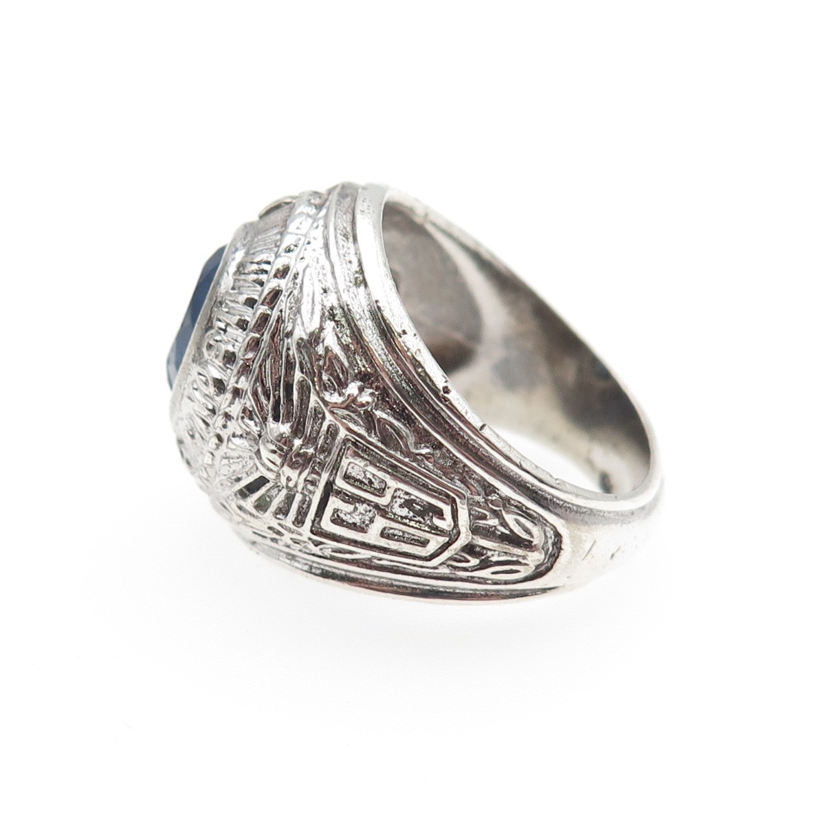 KINNEY 925 Sterling Silver Vintage 1969 C Z Woodrow Wilson School Ring Size 8