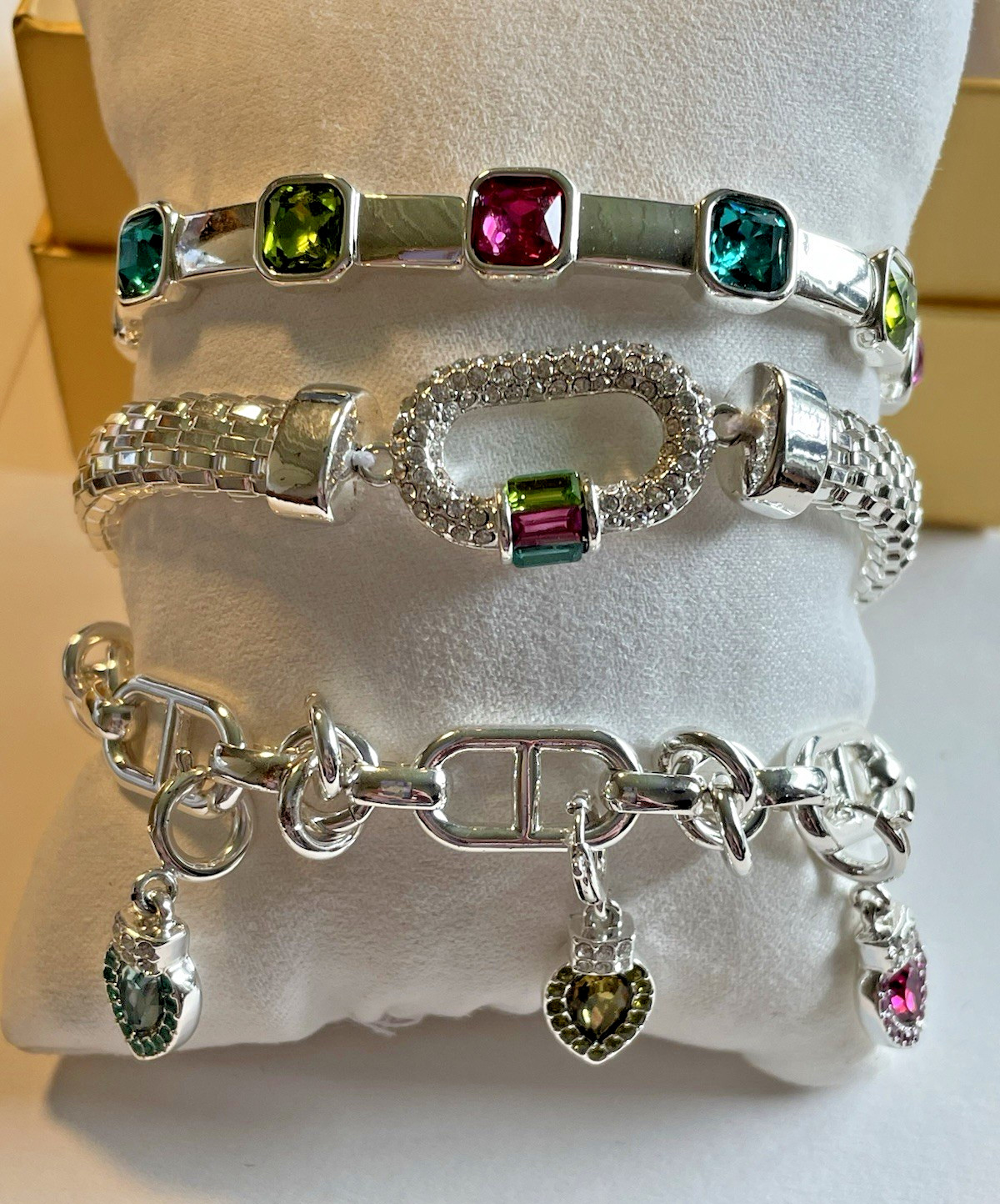 BP Gem Society Jingle Gem Glow Silver Plating ST60094 Bracelet Stack (A-23)