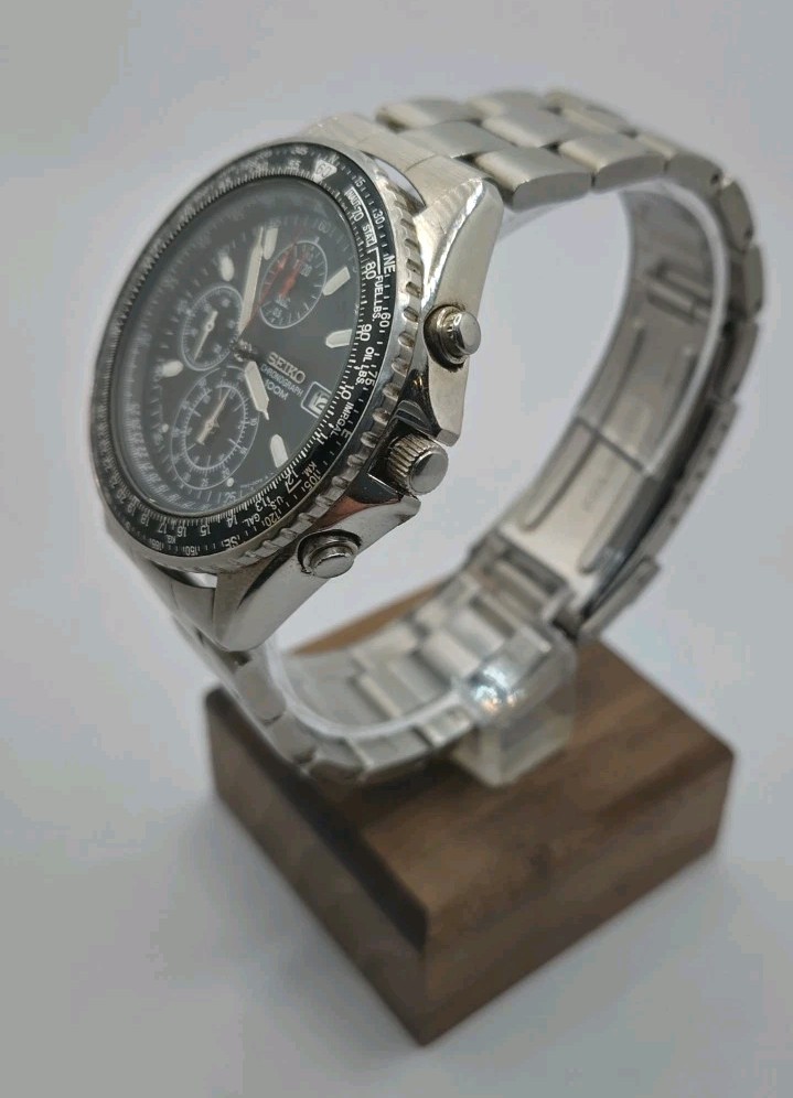 Vintage Seiko Flightmaster Pilot 7T92-0CF0 Chronograph Quartz Watch.