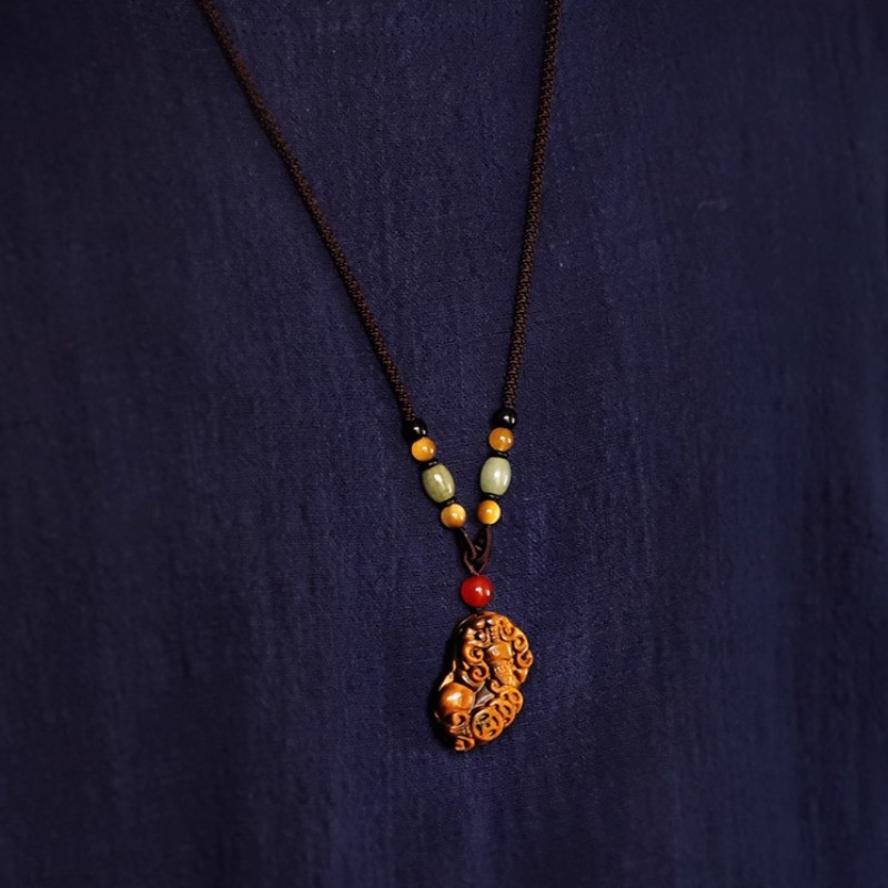 3.6cm Chinese Exquisitely Pi Xiu Necklace Pendant Sweater Chain Decoration
