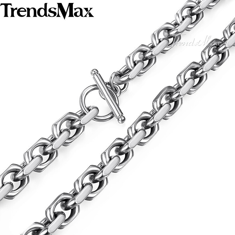 Mens Chain Silver Stainless Steel CABLE Link Necklace Bracelet Jewelry Set 7-26″